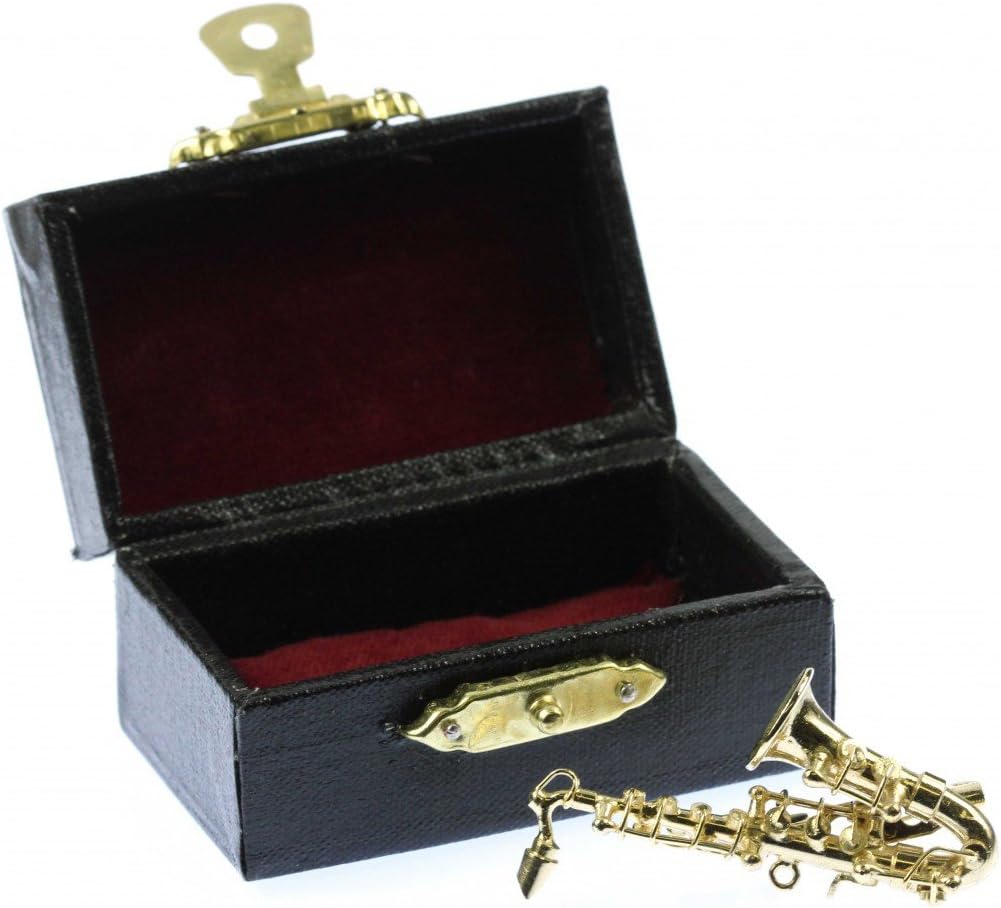 Miniblings Saxofon Brosche Sax Saxofonbrosche Saxophon +Box vergold. - Handmade Modeschmuck I Anstec
