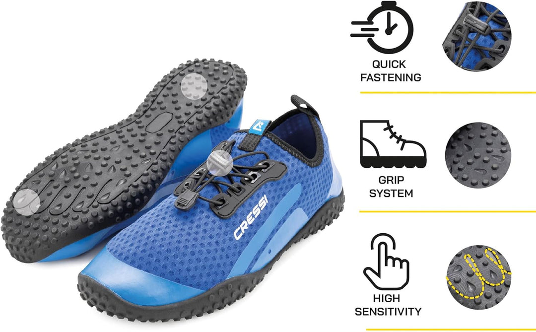 Cressi Sonar Shoes - Unisex Wasserschuh für Erwachsene aus Mikroperforiertes Gewebe Blau Azurblau 38