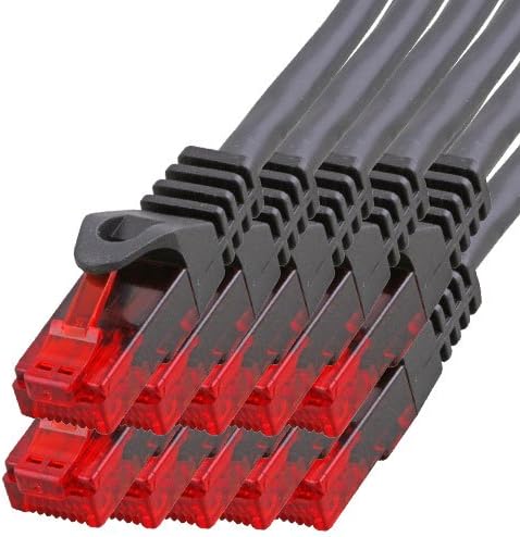 BIGtec - 10 Stück - 10m Gigabit Netzwerkkabel Patchkabel Ethernet LAN DSL Patch Kabel schwarz (2x RJ