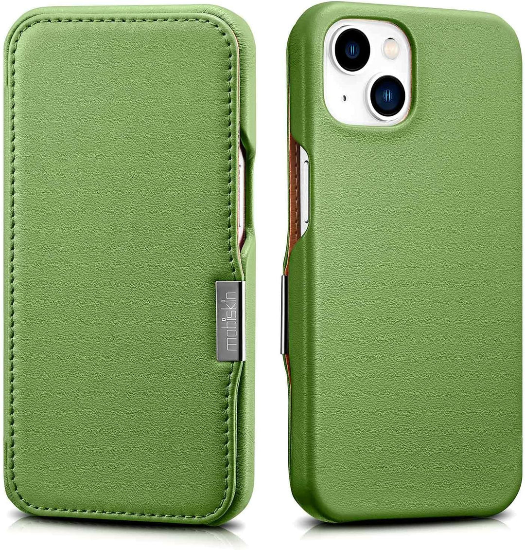 Mobiskin Hülle kompatibel mit Apple iPhone 13 (6,1 Zoll), Handyhülle mit echtem Leder, Case, Schutzh