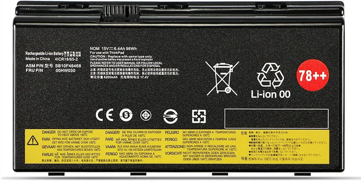 ASKC 78++ 00HW030 Laptop Akku für Lenovo ThinkPad P70 20ER 20ES P71 20HK Series 01AV451 SB10F46468 5