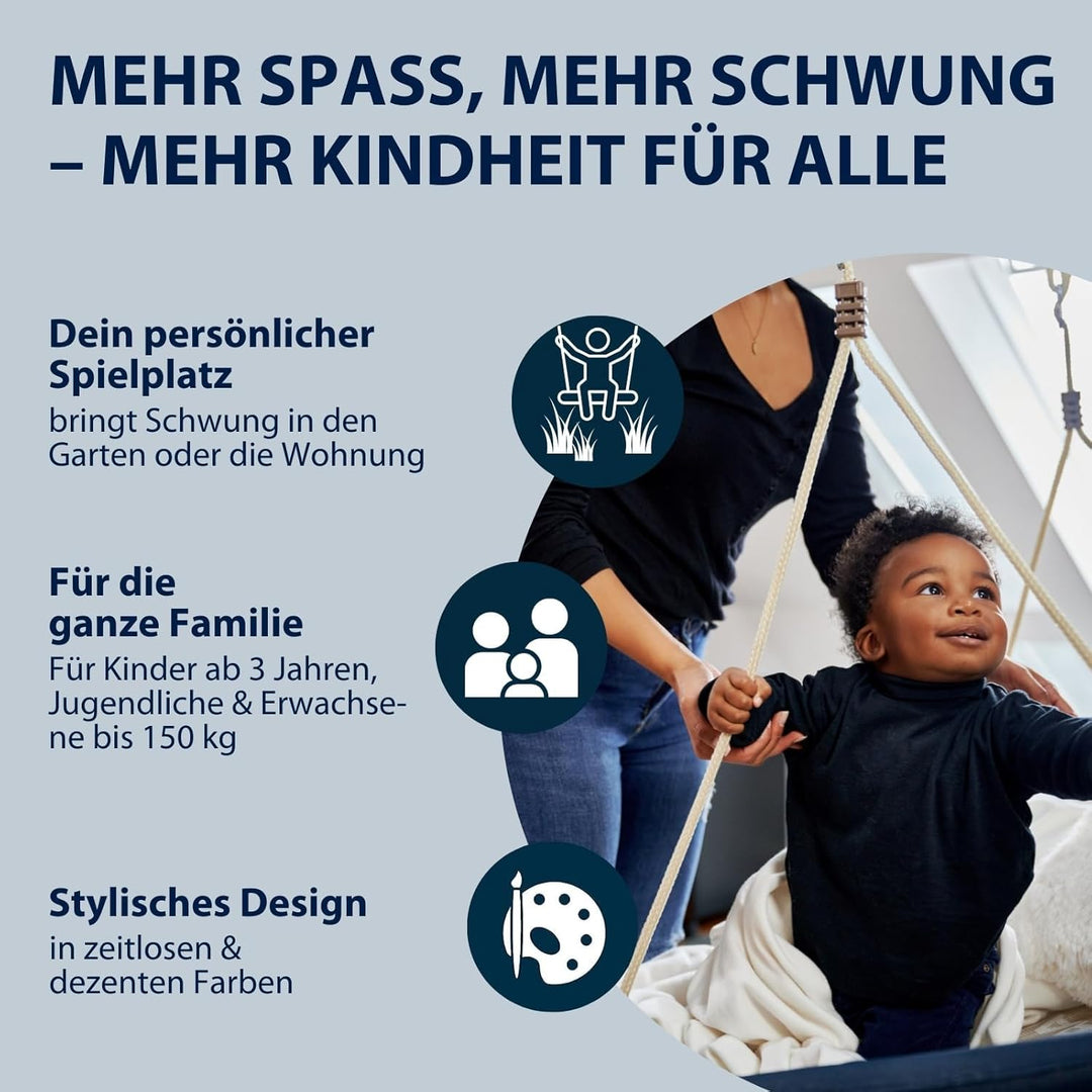 HUDORA Nestschaukel Lounge - Höhenverstellbare Nestschaukel mit 90/110cm Durchmesser für bis zu 150k