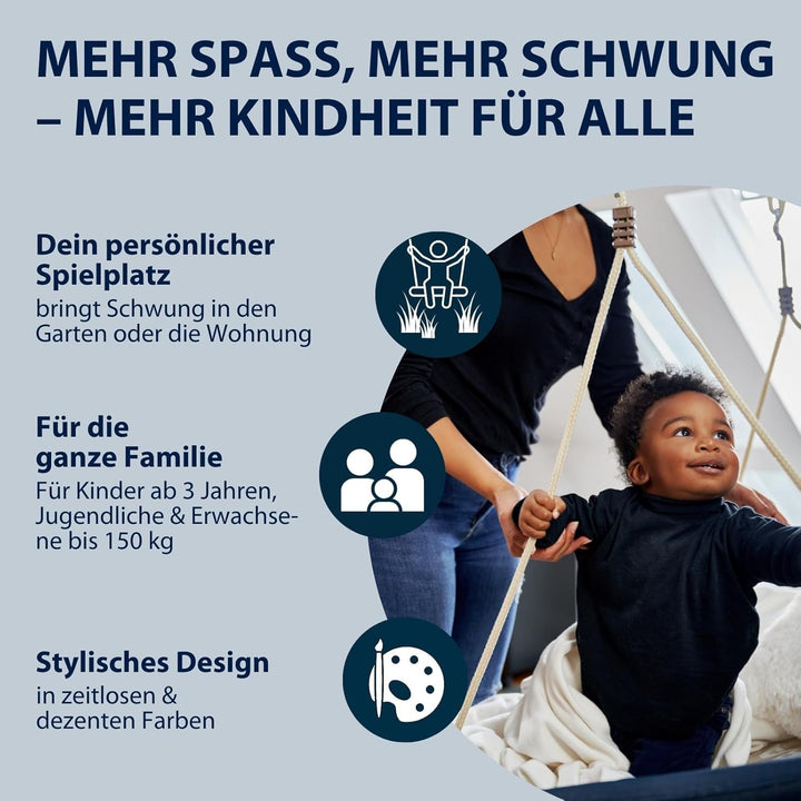 HUDORA Nestschaukel Lounge - Höhenverstellbare Nestschaukel mit 90/110cm Durchmesser für bis zu 150k