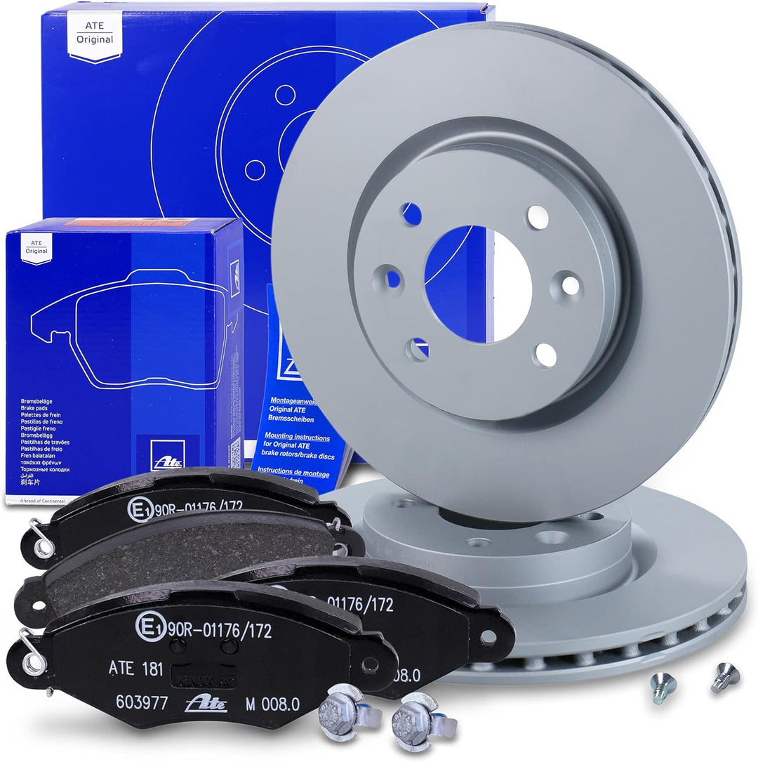 ATE Bremsenset Vorderachse inkl. Bremsscheiben Vorne Ø 259 mm Belüftet und Bremsbeläge Vorne, Passen