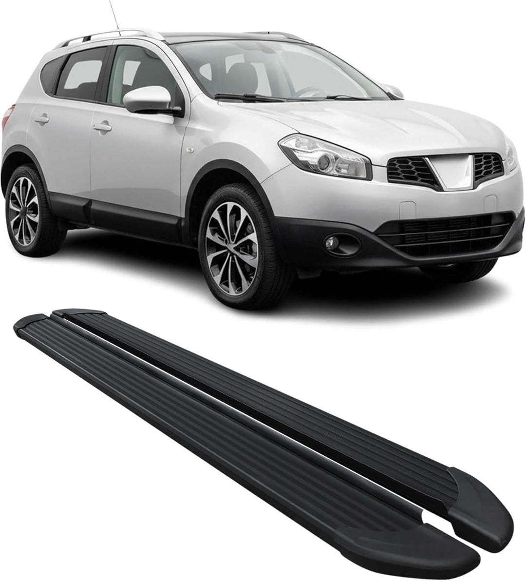 OMAC Schweller Trittbretter Schweller für Nissan Qashqai J10 2006-2014 Alu Schwarz OPA / Schwarz Qas