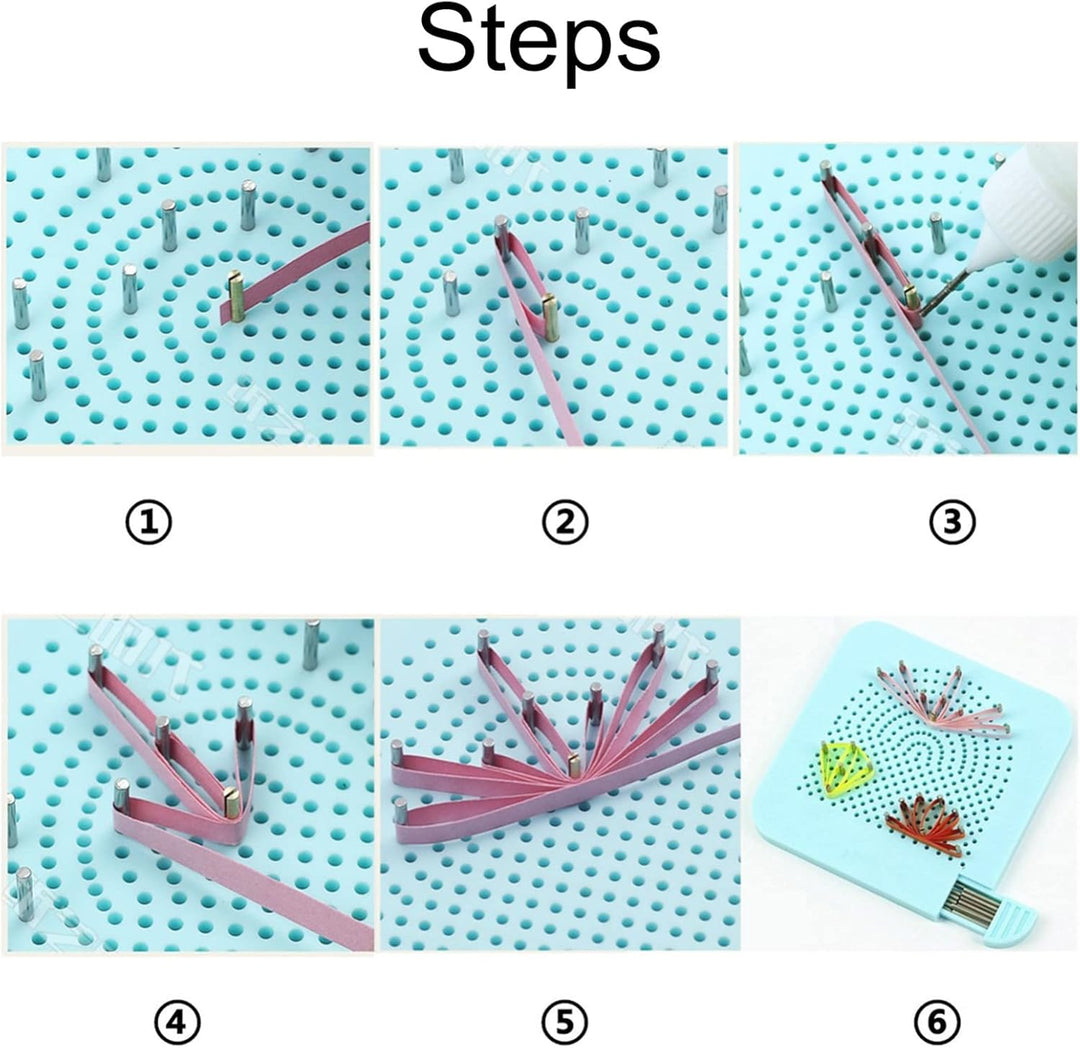 YURROAD Papier Quilling Kit 3mm/5mm/10mm 1740 Quilling Papier Streifen Quilling Werkzeug Set mit Auf