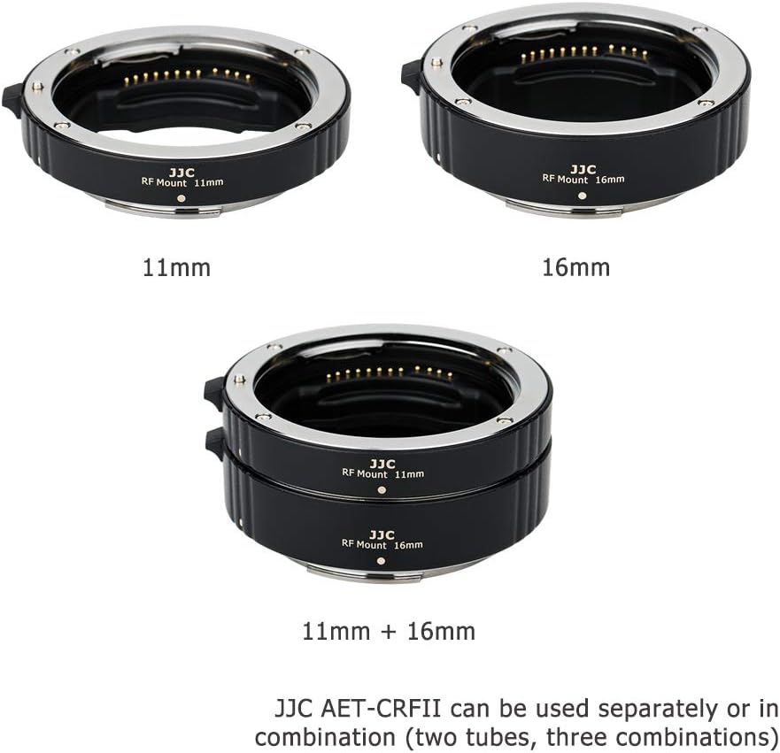 JJC Autofokus Zwischenringe TTL AF-Makro-Verlängerungsrohr-Set 11/16MM für Canon RF Mount EOS R10 R7