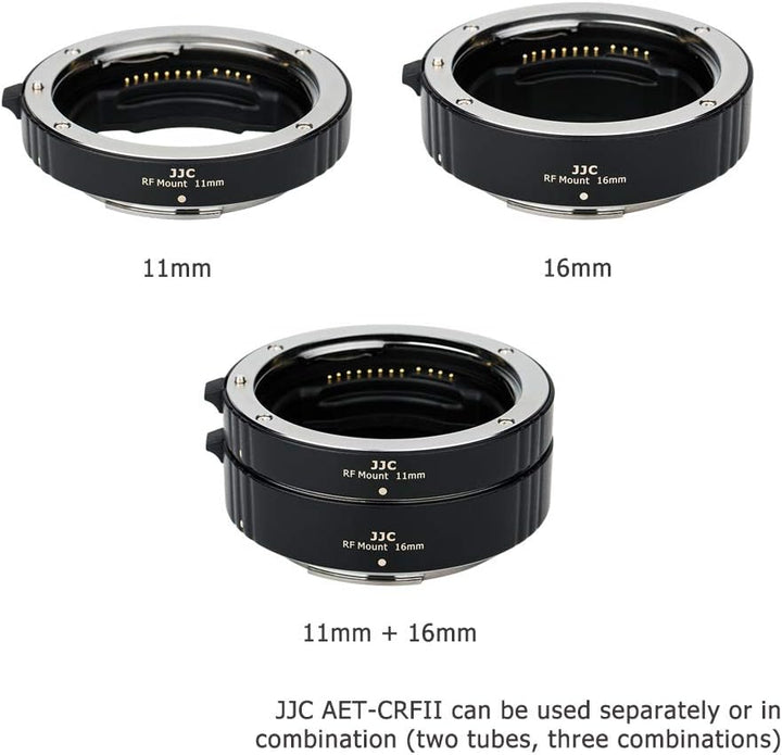 JJC Autofokus Zwischenringe TTL AF-Makro-Verlängerungsrohr-Set 11/16MM für Canon RF Mount EOS R10 R7