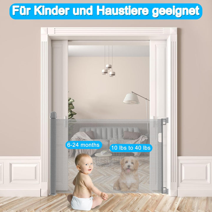 LZQ Türschutzgitter Treppenschutzgitter Roll für Babys und Haustiere,Baby Absperrgitter,0-180cm, 87