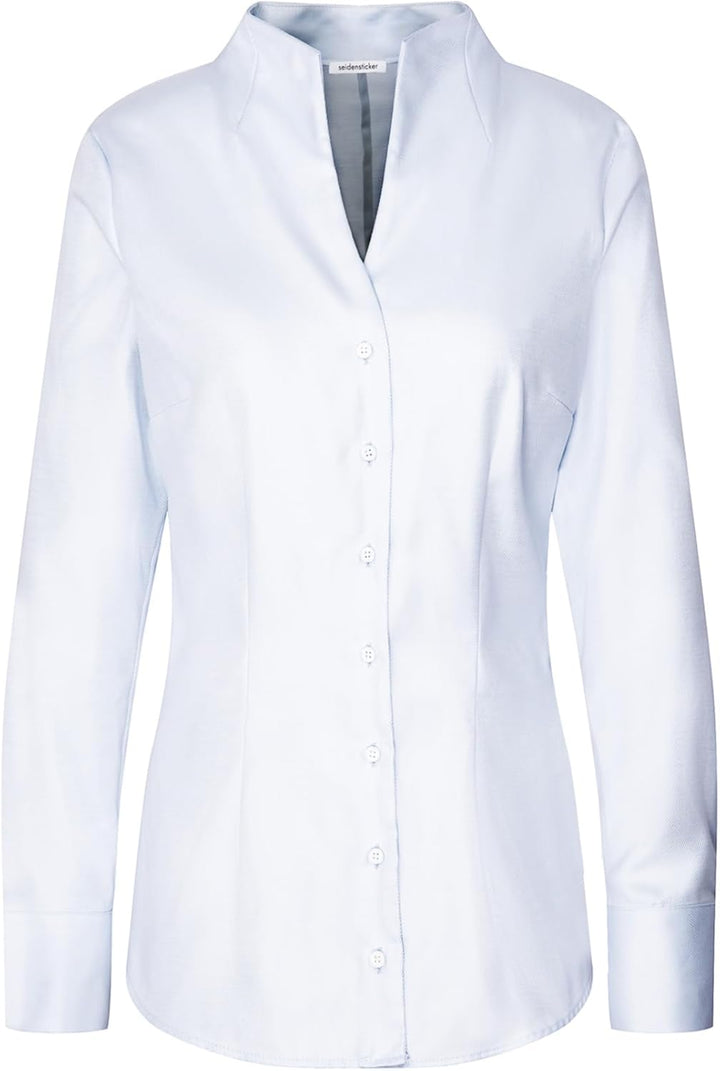 Seidensticker Damen Bluse - City Bluse - Bügelleicht - Kelchkragenbluse - Slim Fit - Langarm - 100%
