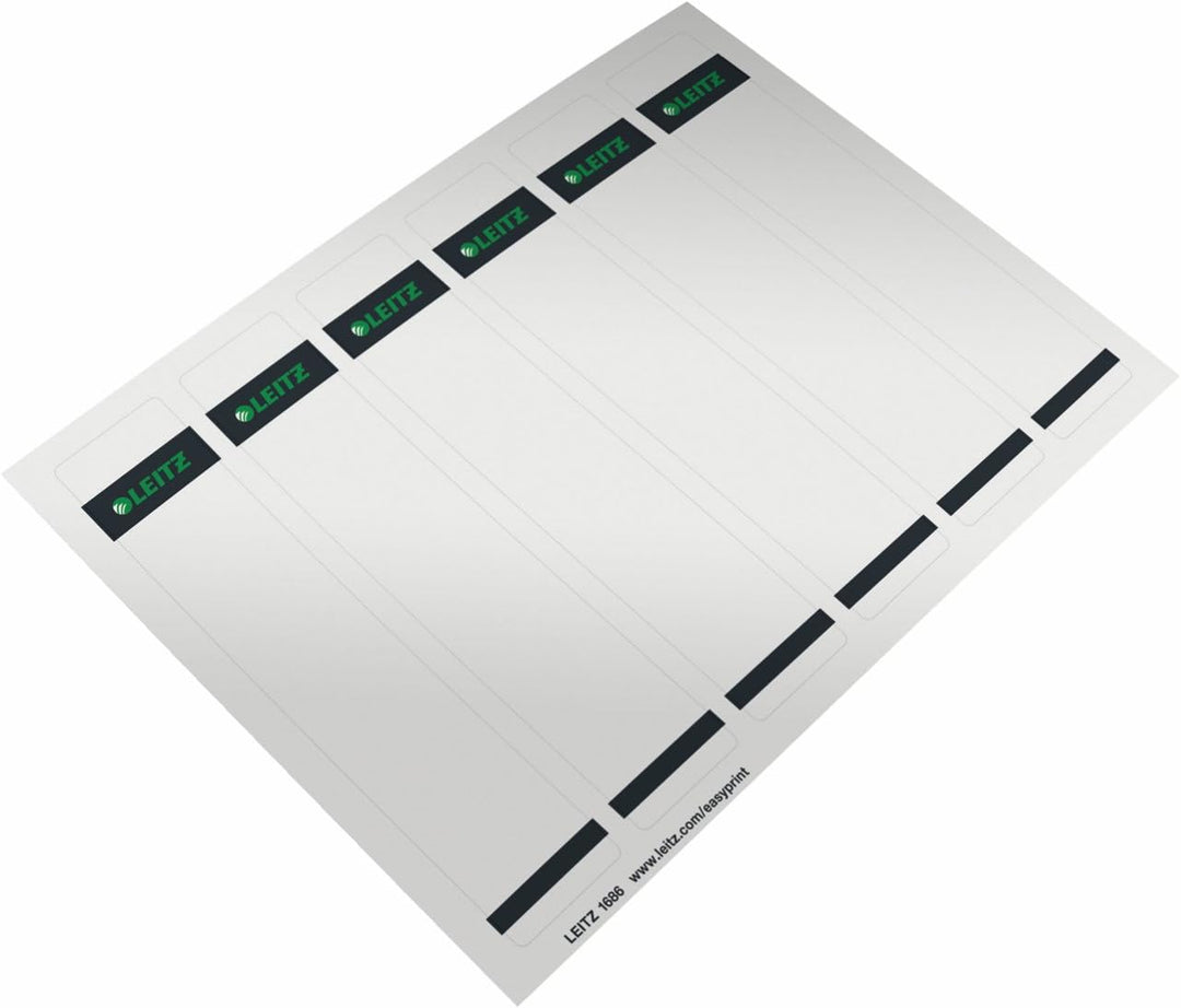 Leitz PC-beschriftbare Rückenschilder selbstklebend für Standard- und Hartpappe-Ordner & PC-beschrif