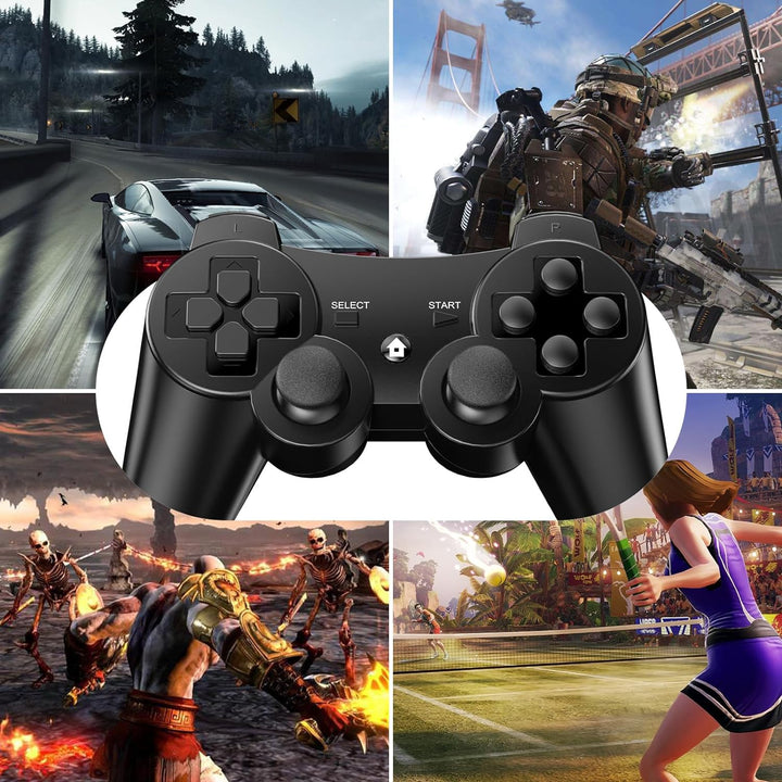Diswoe Controller für PS-3, 2er Pack Wireless Controller für Play-Station 3 mit Dual Shock, Gyro Axi