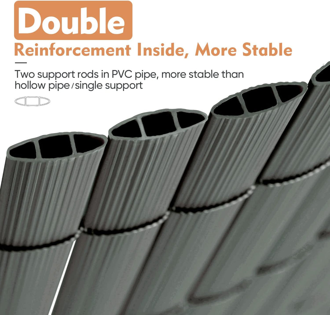 Sekey PVC Sichtschutzmatte 100x500cm Doppelte Verstärkung Innen, Balkon Sichtschutz mit Kabelbindern