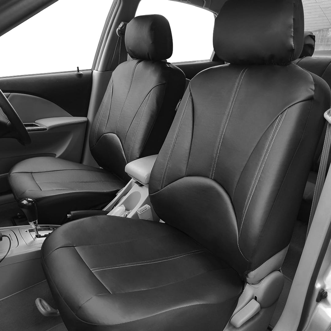 AUTO HIGH Auto-Sitzbezüge Set Universal - Schwarz Auto-Schonbezüge für die Vordersitze & Rückbank mi