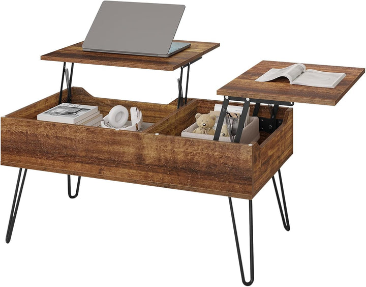 WOLTU Couchtisch, höhenverstellbarer Wohnzimmertisch, Kaffeetisch, Auszug, Versenkbarer Couchtisch,