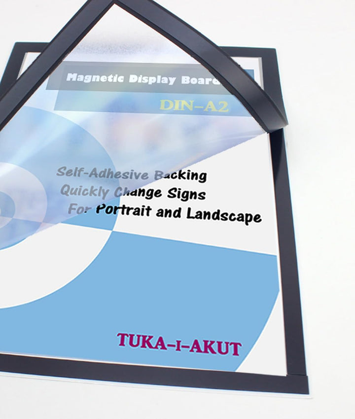 TUKA-i-AKUT 5st. A2 Info-Rahmen Selbstklebend mit Magnetverschluss, Einstecktasche Infotasche Blatth