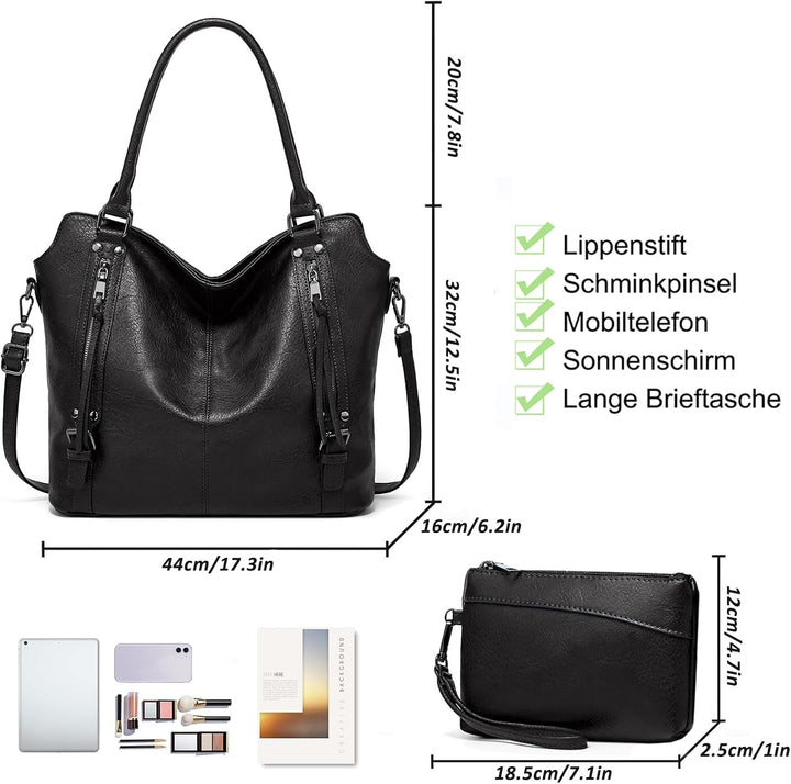 TAN.TOMI Handtasche Damen,Handtaschen Set,Umhängetasche Gross Schultertasche Frau Elegant Henkeltasc