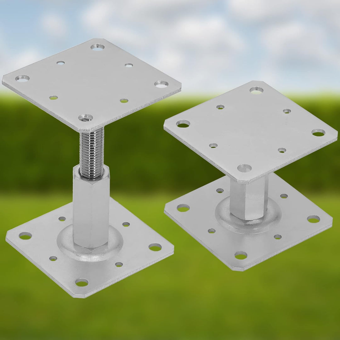 KOTARBAU® 2er Set Pfostenträger 110 x 110 mm Höhenverstelbar 90 – 150 mm Pfostenschuh Galvanisch Ver