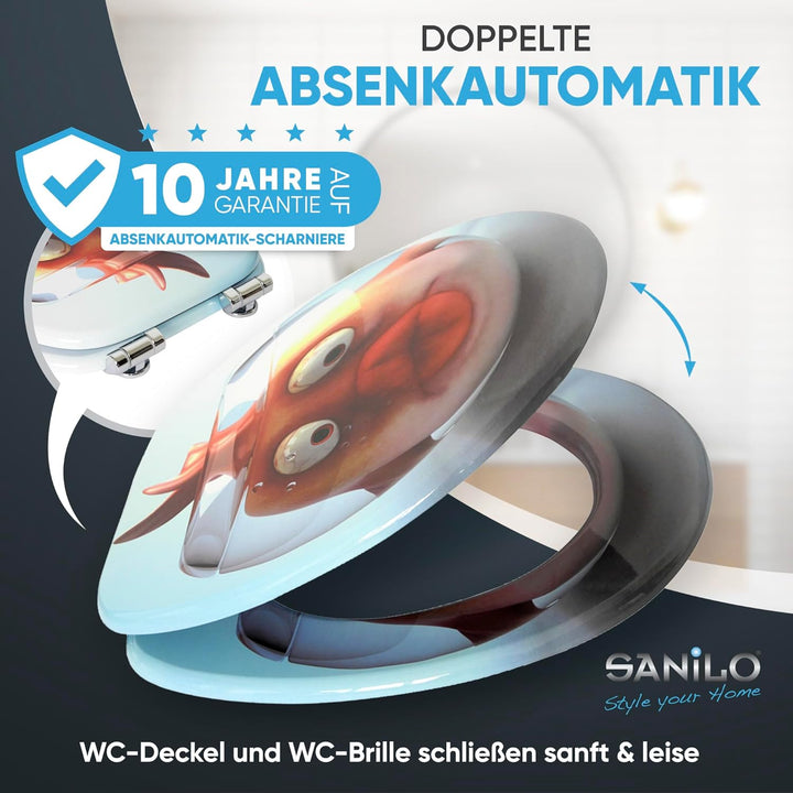 Sanilo WC-Sitz mit Absenkautomatik l Hochwertiger Toilettensitz aus Holz l Toilettendeckel in versch
