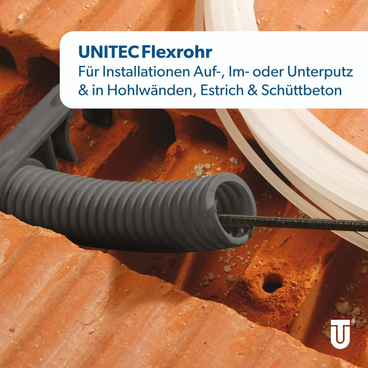UNITEC Flexrohr, Länge: 50 m, Durchmesser: 25 mm, Klassifizierung: 3341, Farbe: KL: 3341, Material: