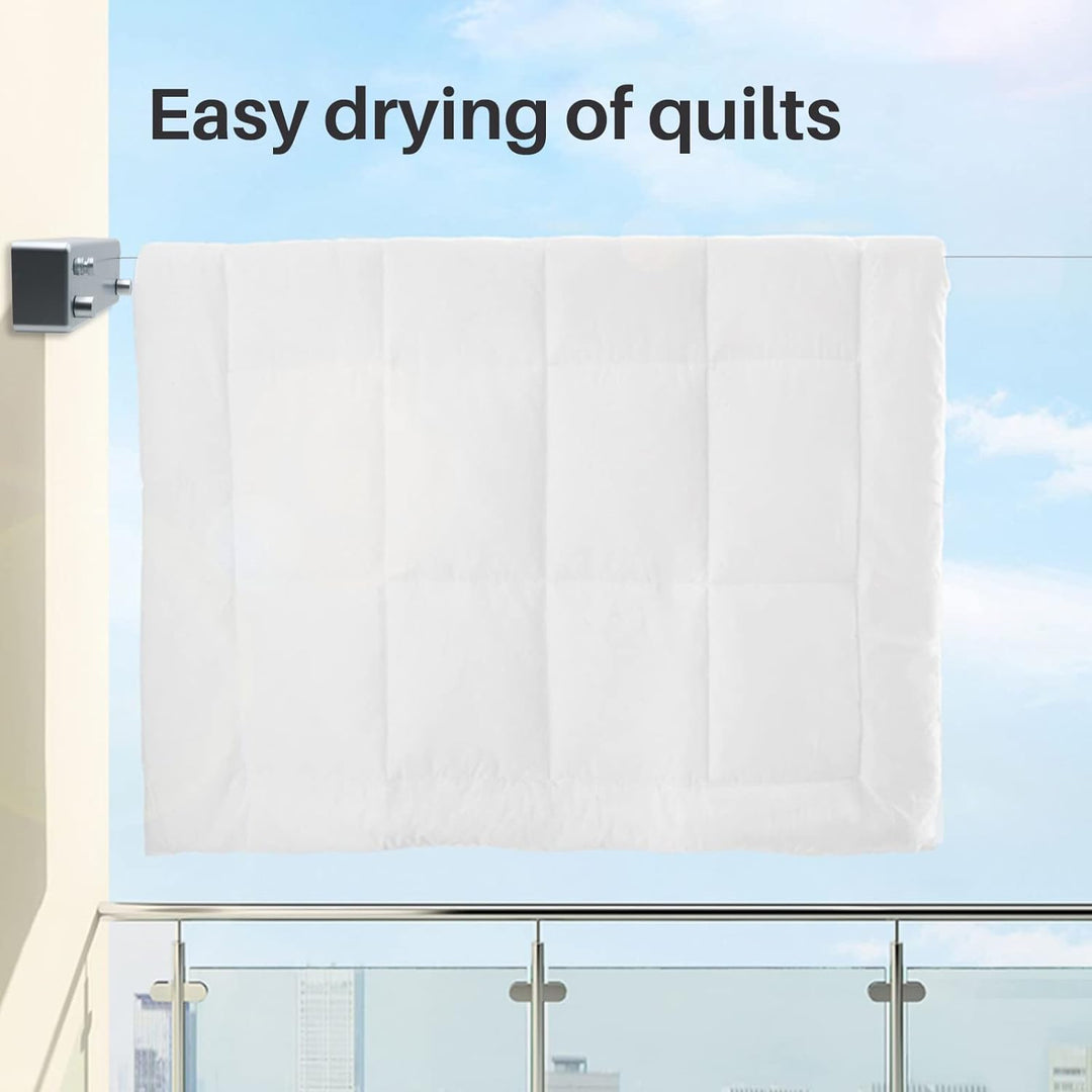 MUALROUS Doppelseil Einziehbare Wäscheleine Ausziehbare Waschleine Einstellbare wasserdichte Einzieh