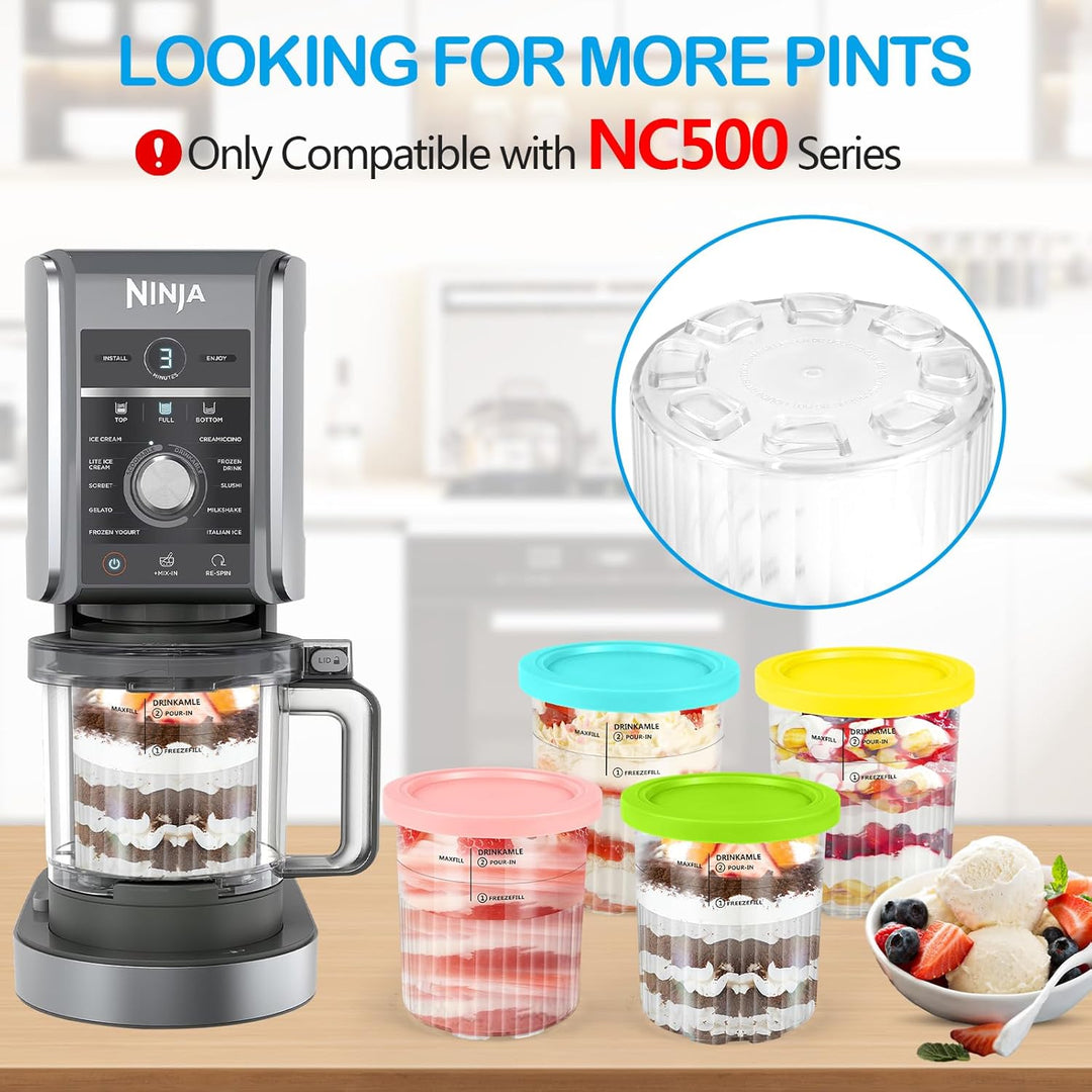 Apritsce Creami Deluxe Behälter für Ninja Eismaschine, 4 Stück Eisbehälter für Speiseeis für Ninja N