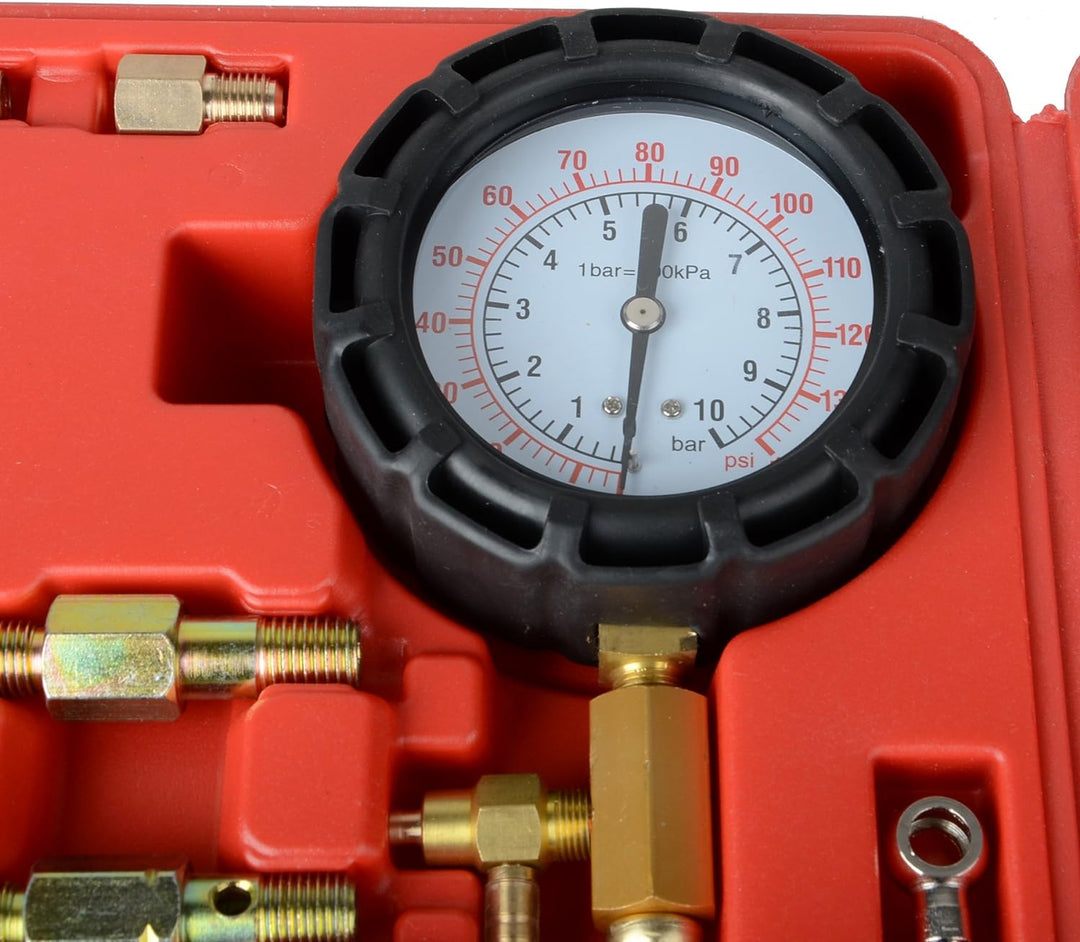 DAYUAN Benzindruck-Tester Set Einspritzanlage Benzindruck-Prüfer Set Druckprüfer Auto PKW Krafststof