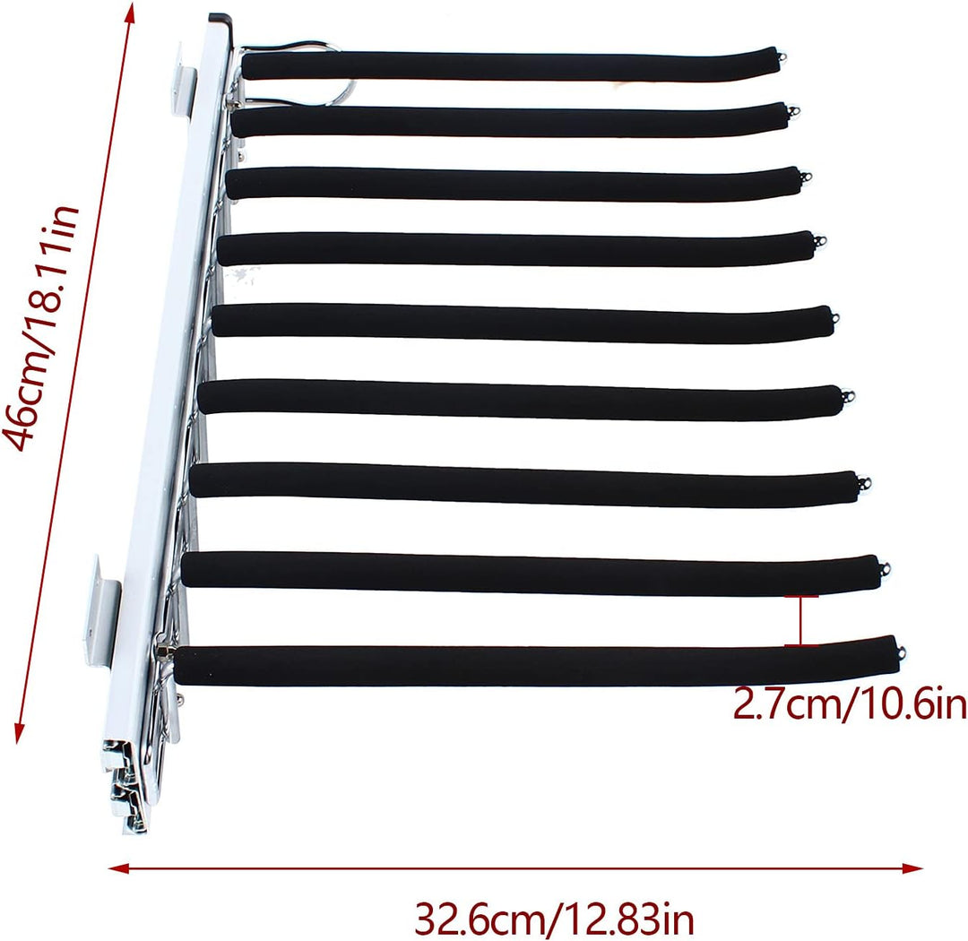 BJTDLLX Schrank Herausziehen Hosen-Rack Ausziehbar Hosenbügel Hose Kleiderbügel, 9 Schalhalter Kleid