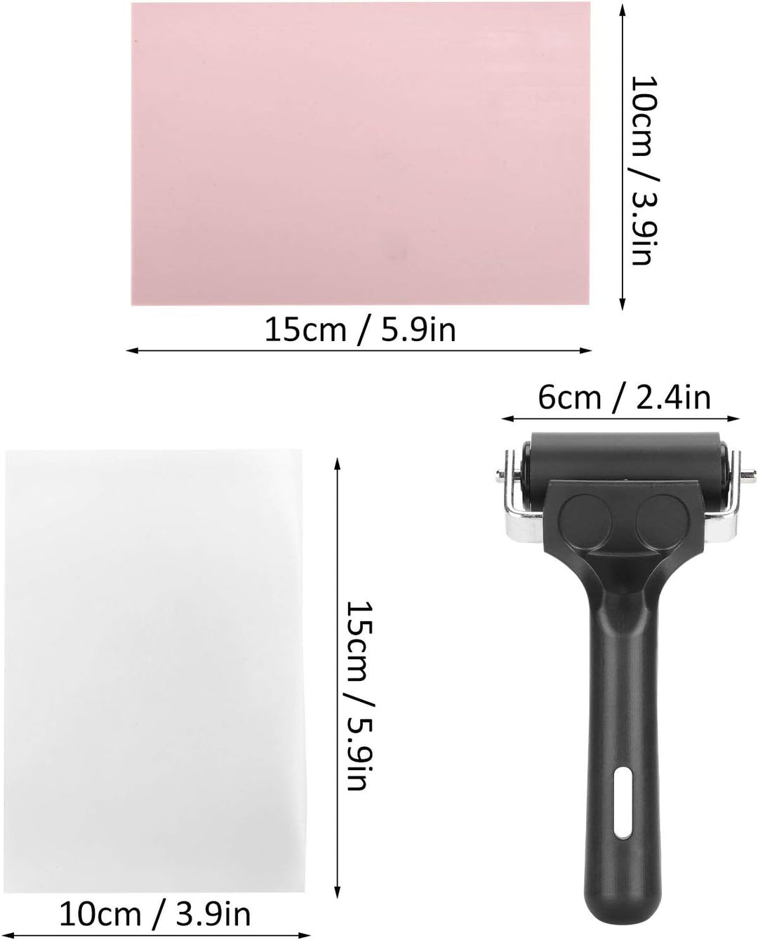 Blockdruck Starter Tool Kit mit Linoleum Schneidwerkzeug, Transparentpapier, Gummiblock, Brayer Roll