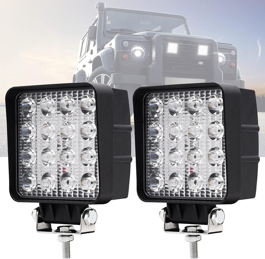 led Arbeitsscheinwerfer,2pcs led Scheinwerfer 12V 48W 4800LM LED strahler 6000K IP67 Spot & Flood Qu
