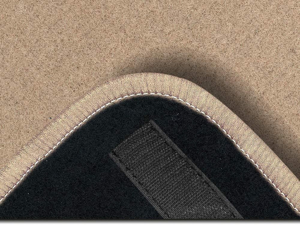 Bär-AfC Auto Fussmatten Royal passend für BMW 5er E60 2003-2010, Autoteppiche Velours Beige, Rand Ke