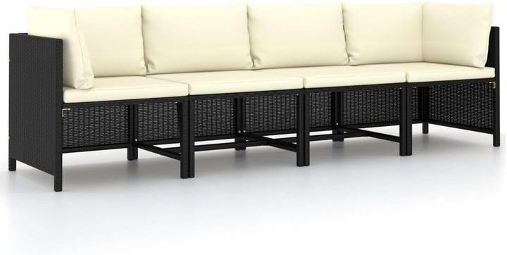 vidaXL Gartensofa 4-Sitzer mit Auflagen Lounge Sofa Couch Sitzgruppe Ecksofa Mittelsofa Sitzgarnitur