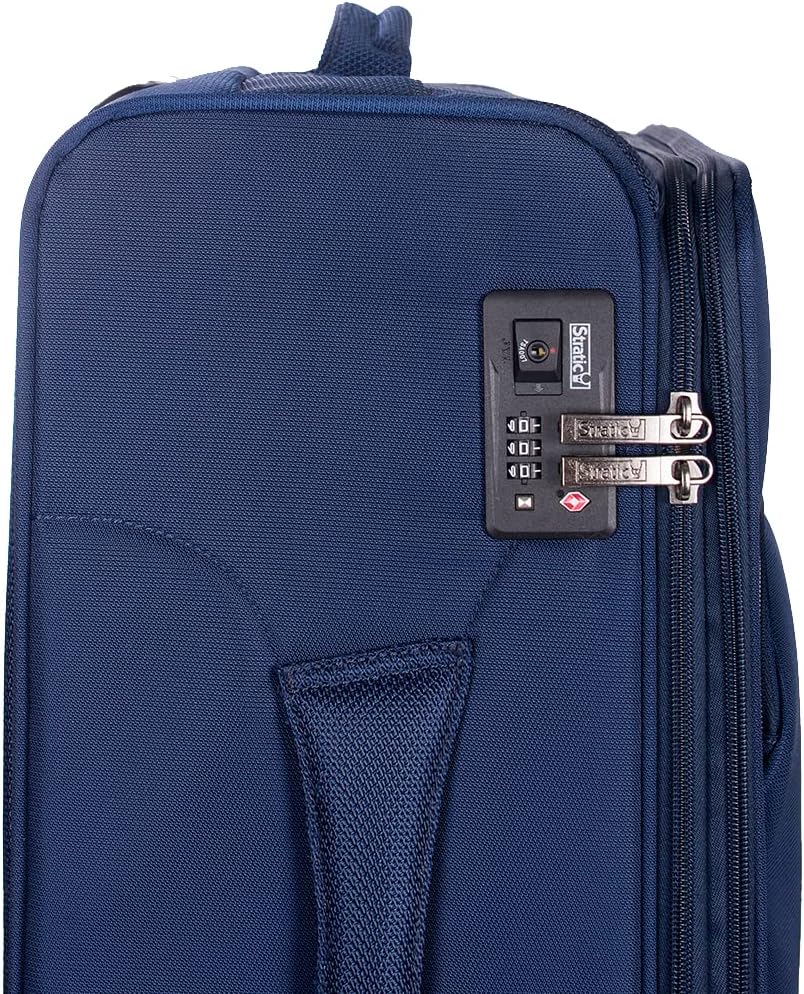 Stratic Mix Koffer Weichschale Reisekoffer Trolley Rollkoffer mittelgross, TSA Kofferschloss, 4 Roll