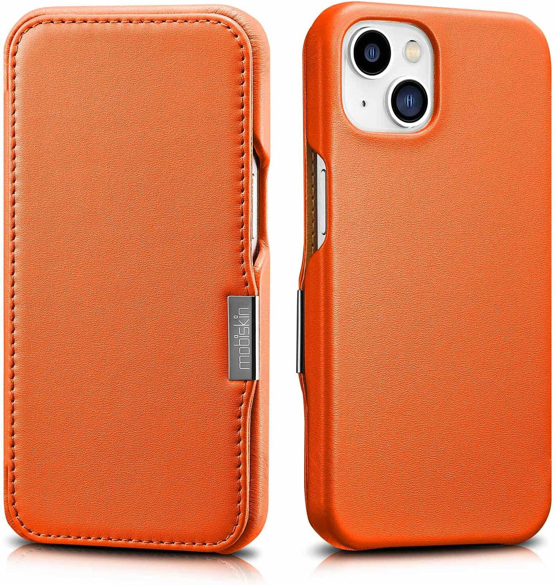 Mobiskin Hülle kompatibel mit Apple iPhone 13 (6,1 Zoll), Handyhülle mit echtem Leder, Case, Schutzh