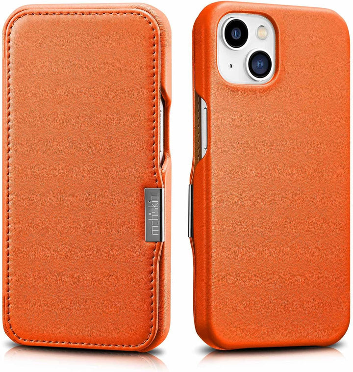 Mobiskin Hülle kompatibel mit Apple iPhone 13 (6,1 Zoll), Handyhülle mit echtem Leder, Case, Schutzh