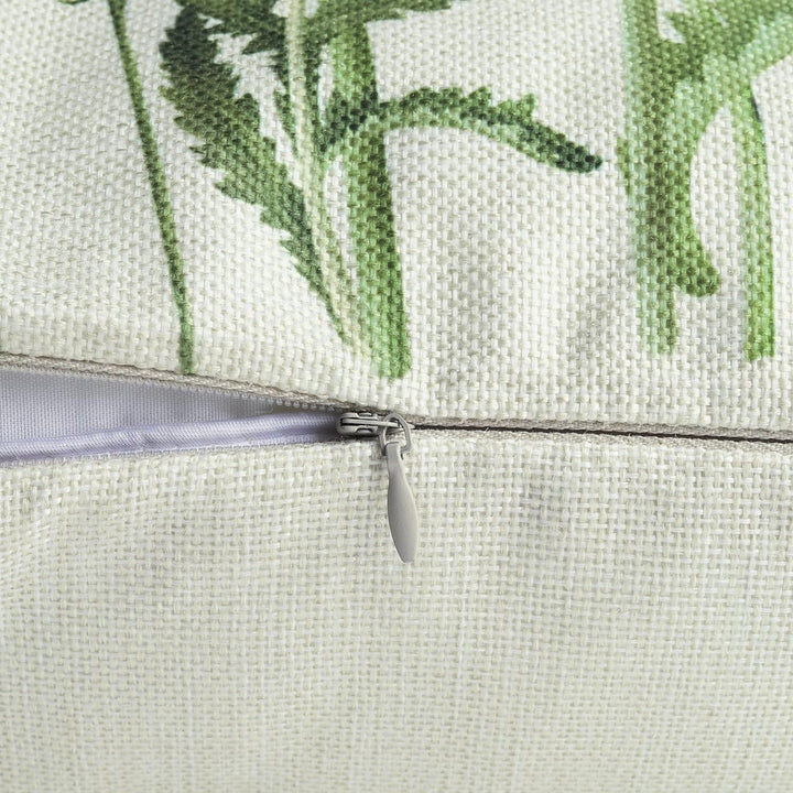 Bonhause 4er Set Kissenbezüge Blumen 45 x 45 cm Blume Garten Schmetterlinge Polyester Leinen Dekorat