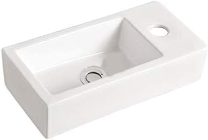 Grünblatt Waschbecken Hänge-Waschtisch mit Lotus Effekt Nano-Beschichtung (36 x18x9-Rechts), 36 x18x