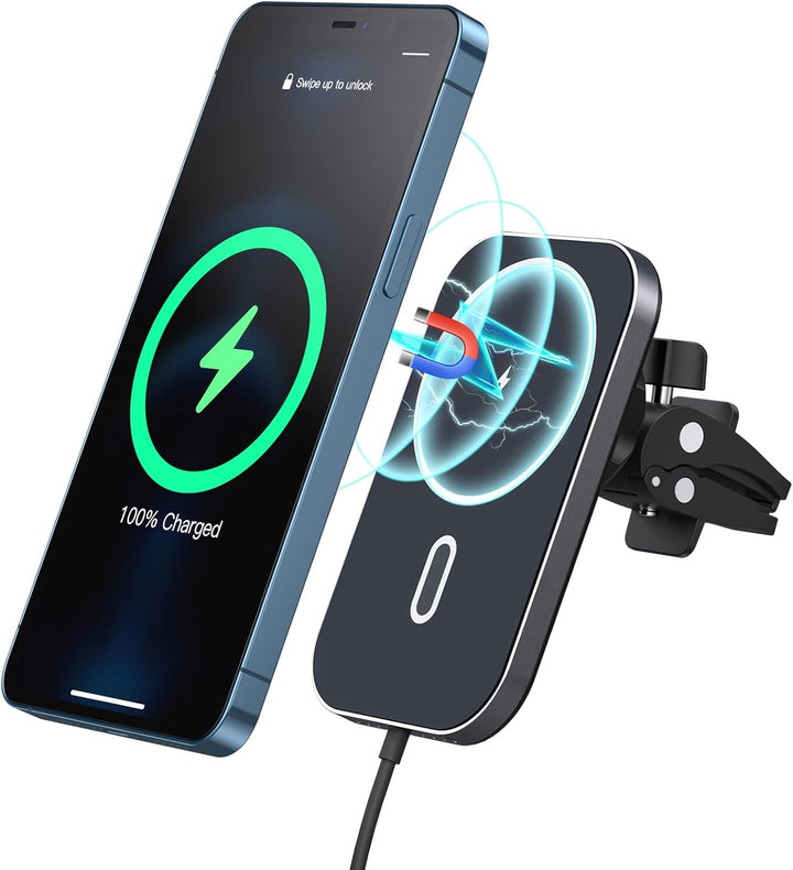 15W Magnetisch Kabellos Handyhalterung Auto Ladegerät, Kompatibel mit MagSafe Air Vent Autohalterung