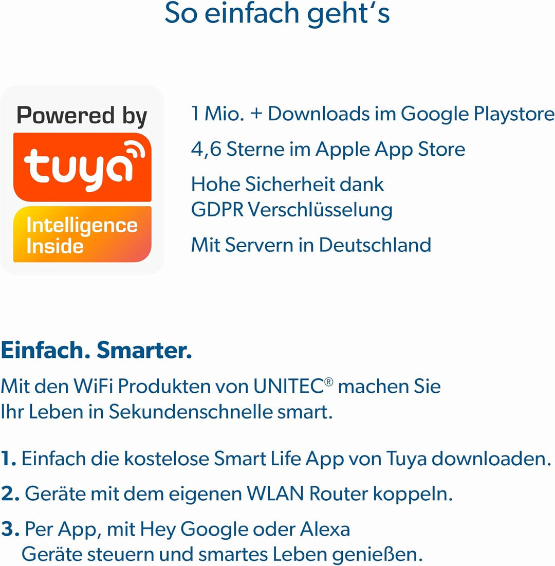 UNITEC WIFI Video-Türsprechanlage mit Smartphone App, Akku oder Festverdrahtung, mit WLAN Full HD Ka
