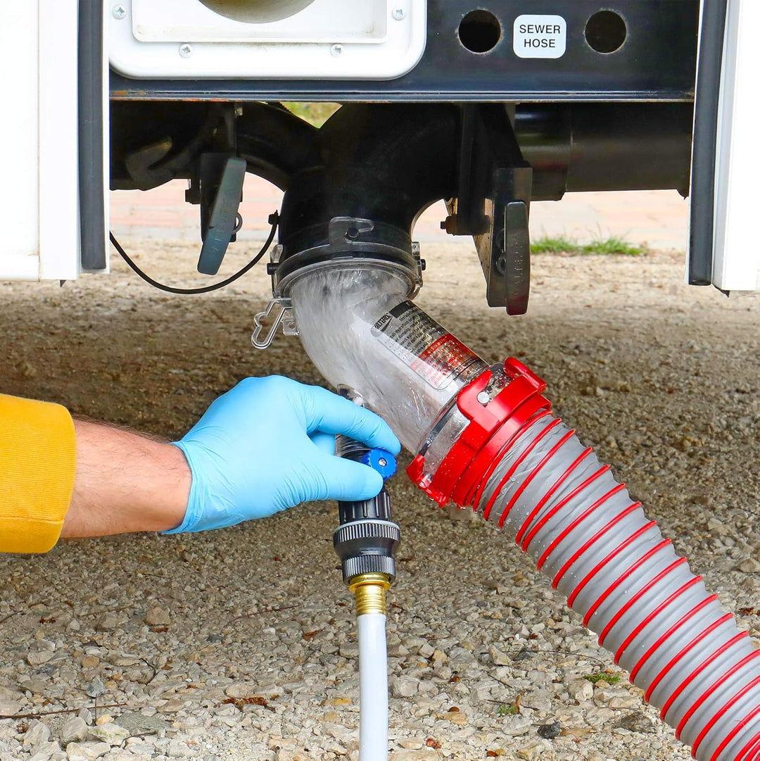 Valterra 45 Grad Hydroflush Aufsatz mit abnehmbarem Anti-iphon-Ventil für Wohnmobil, Wohnmobil, Anhä