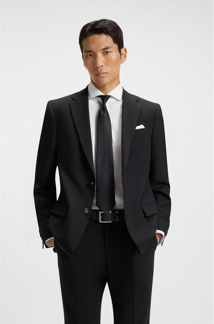 BOSS Herren Barnabie Gürtel aus Nappaleder mit Dornschliesse 110 -002 Black, 110 -002 Black