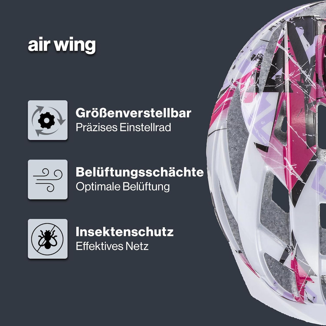 uvex Unisex – Erwachsene air Wing Fahrradhelm, White-pink, 56-60 cm Single, Single