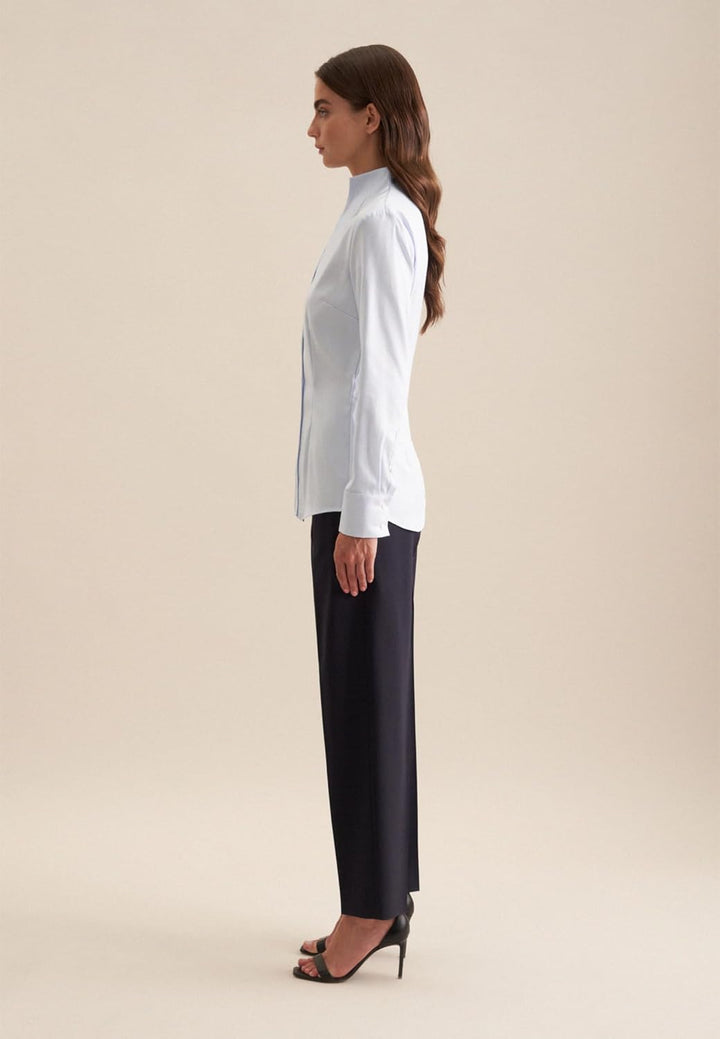 Seidensticker Damen Bluse - City Bluse - Bügelleicht - Kelchkragenbluse - Slim Fit - Langarm - 100%