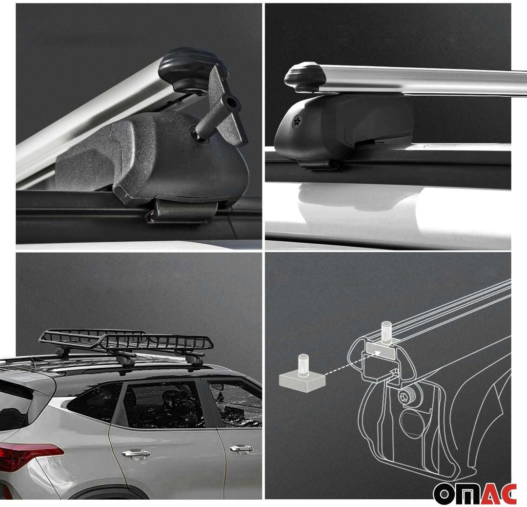 Dachträger Gepäckträger kompatibel mit Opel Mokka X 2015-2023 TÜV ABE Aluminium Silber 2X Mokka X 20