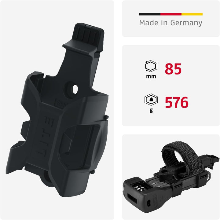 ABUS Faltschloss Bordo Lite 6055C SH - mit Halterung und Zahlencode - Extra-leichtes Zahlenschloss a
