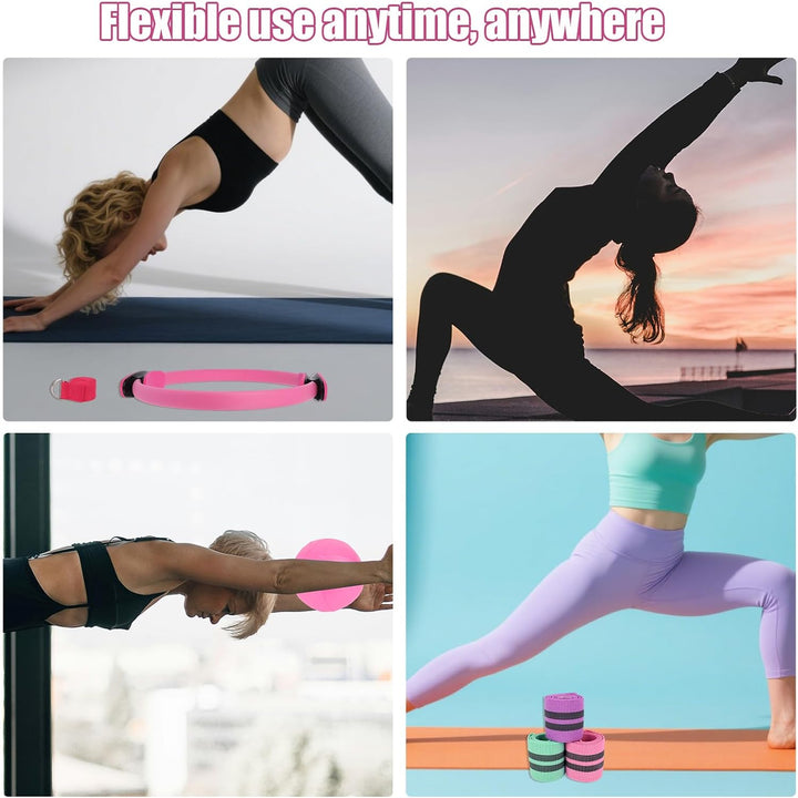 Tinoaly 11stk Pilates Essentials Set für Frauen, Besseres Yoga Trainingsgerät Zuhause mit Pilates-Ri