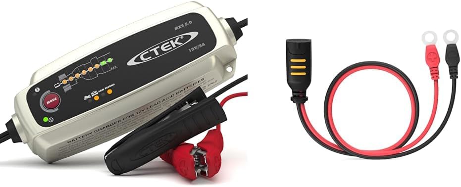 CTEK MXS 5.0 Batterieladegerät Mit Automatischer Temperaturkompensation, 12V 5.0 Amp & Comfort Conne