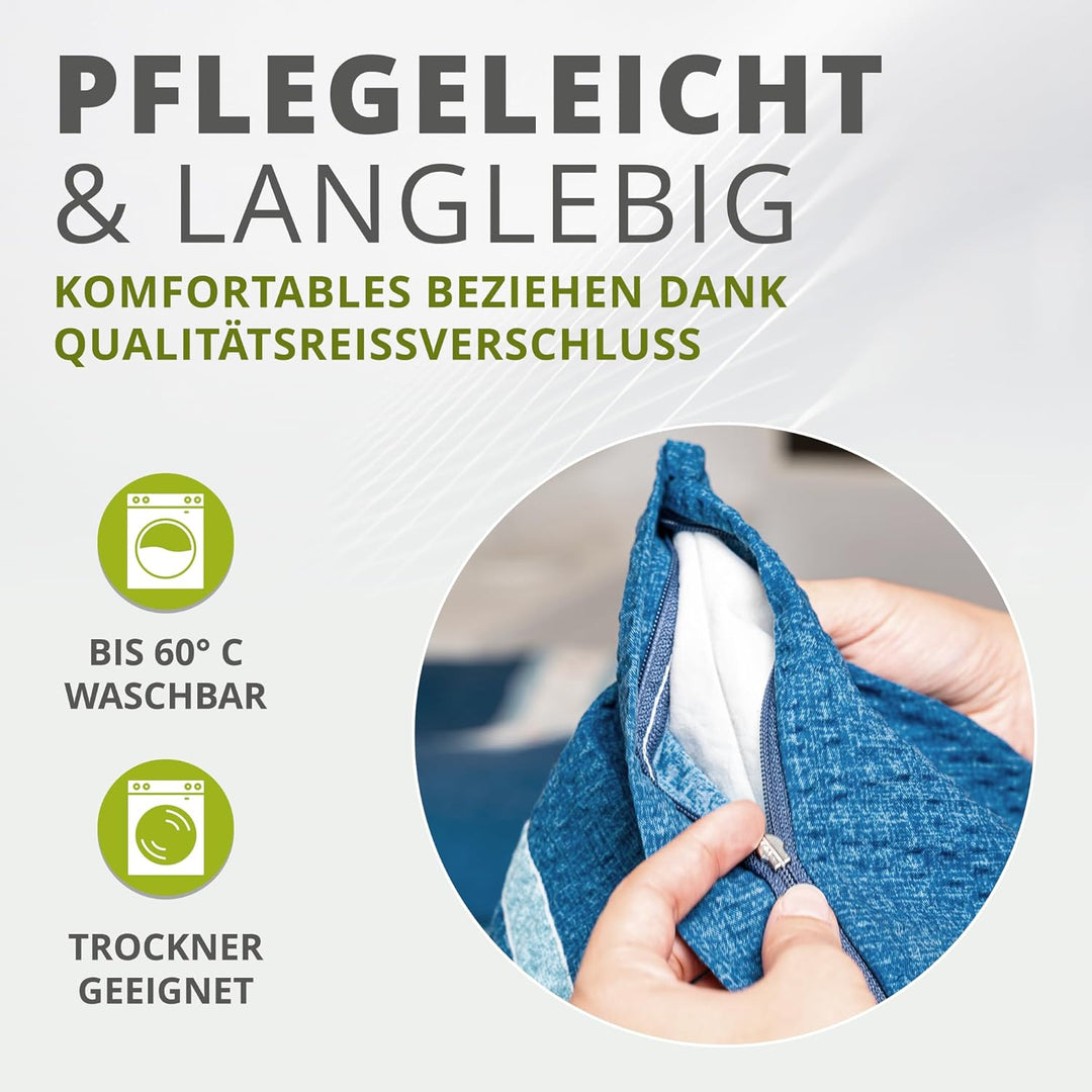 Traumschlaf Seersucker Bettwäsche Bügelfrei Set maritim sommerlich frisch im Leuchtturm Design mit R