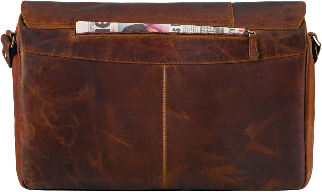 STILORD 'Maximus' XXL Ledertasche riesige Umhängetasche Unitasche 17 18 19 21 Zoll Laptop Aktentasch