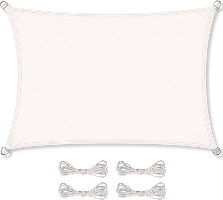 CelinaSun Sonnensegel PES Rechteck 2,5x3m weiss UPF 50+ Premium Sonnenschutz inkl Befestigungsseile